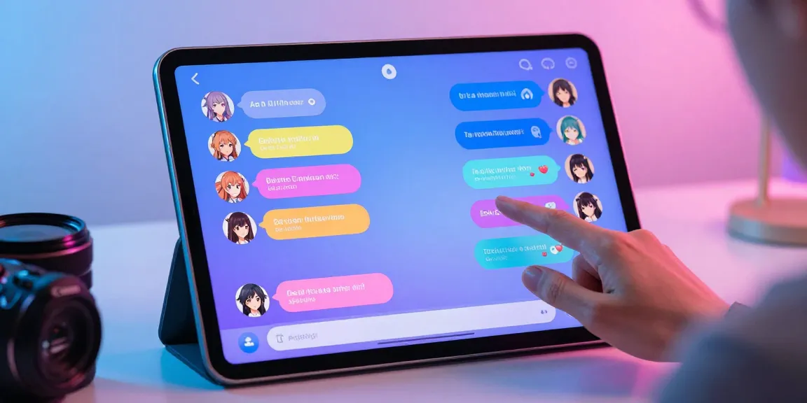 Engaging AI chat hentai interface showcasing vibrant dialogue with animated characters.