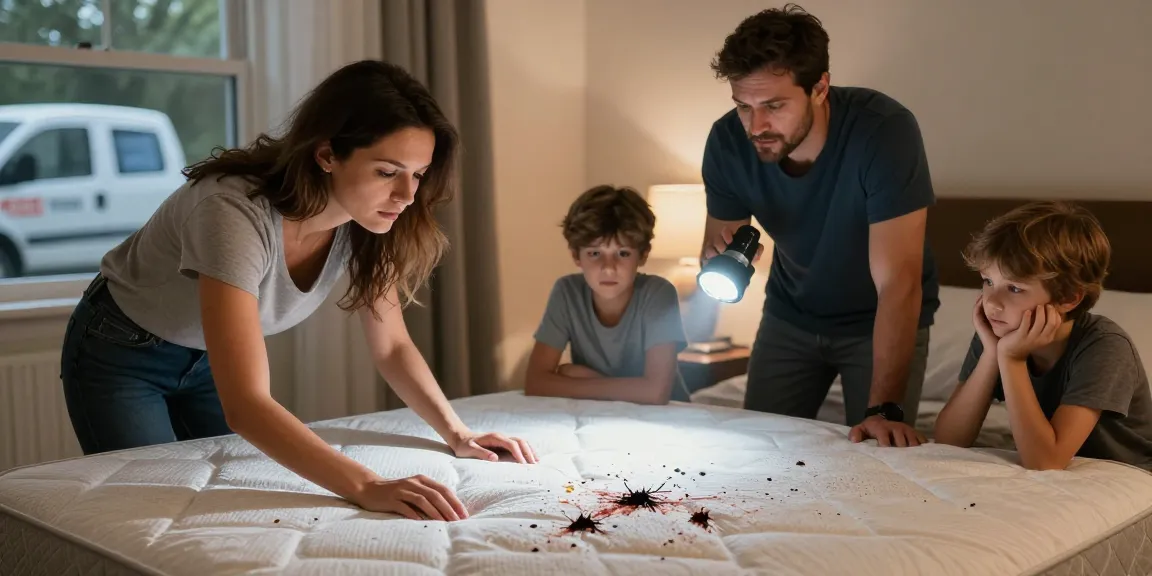 Bed bug removal consultation with a family dealing with infestation in their home.